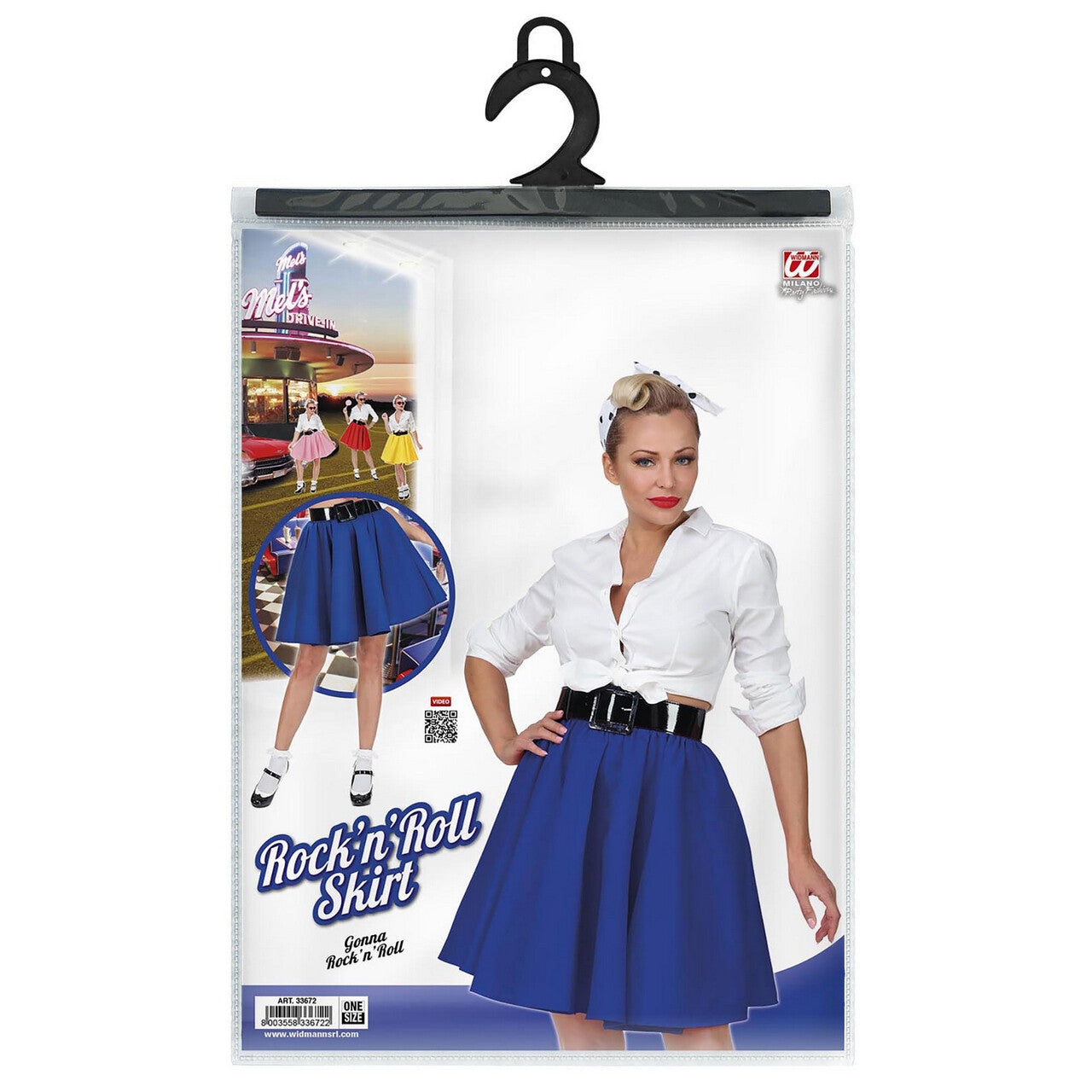 Op deze afbeelding zie je een Kostuums, van het merk Widmann. Plooirok Rock And Roll Blauw Vrouw