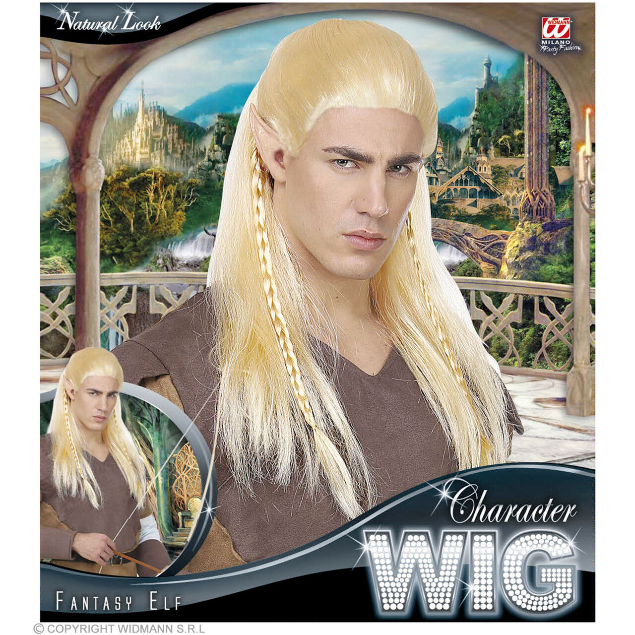 Op deze afbeelding zie je een Accessoires, van het merk Widmann. Tolkien Elf Groenblad Pruik