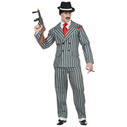 Op deze afbeelding zie je een Kostuums, van het merk Widmann. Originele Krijtstreep Gangster Man Kostuum