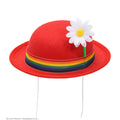 Fröhlicher Roter Melonenhut-Clown Mit Blume