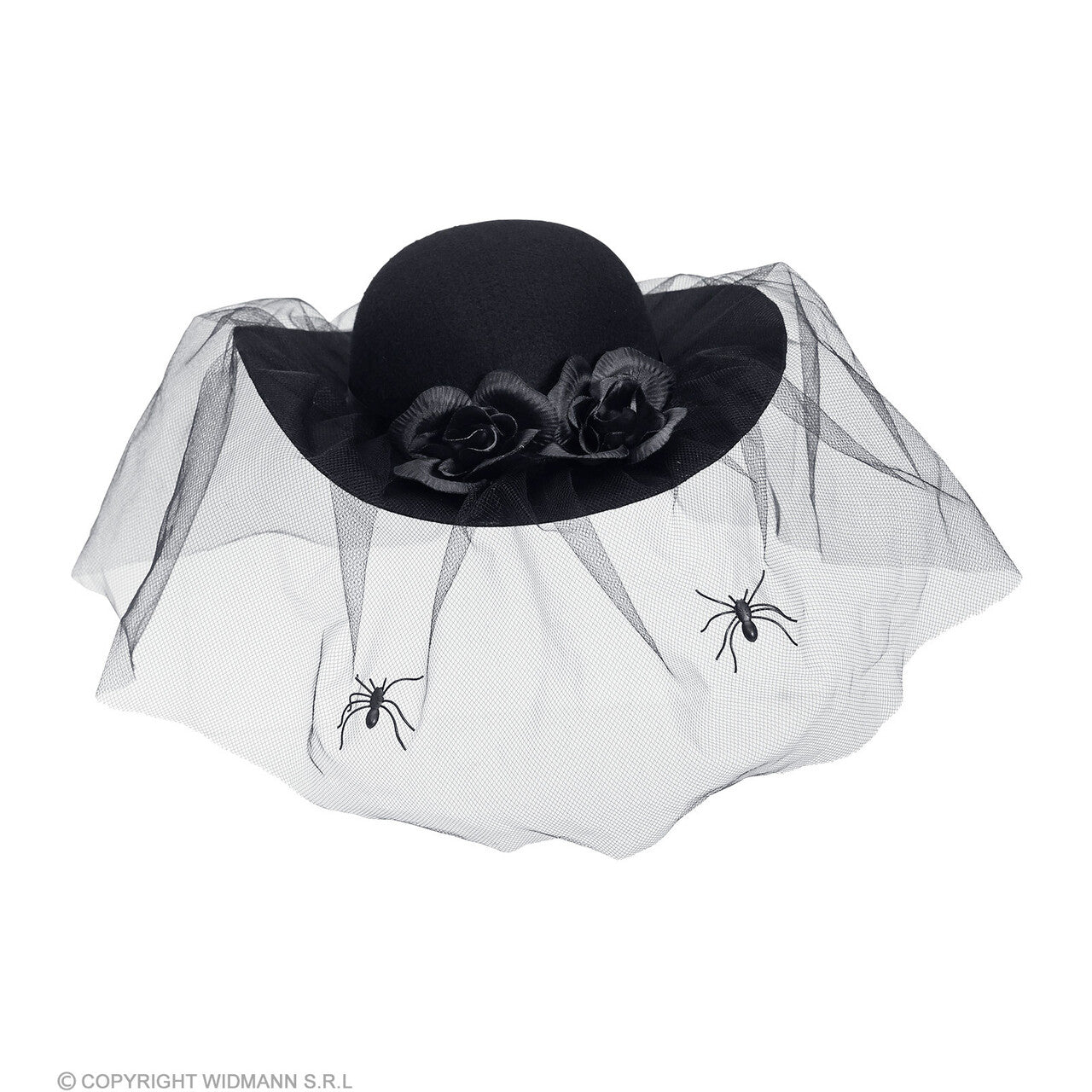 Op deze afbeelding zie je een Accessoires, van het merk Widmann. Zwarte Weduwe Spinnen Hoed Heks