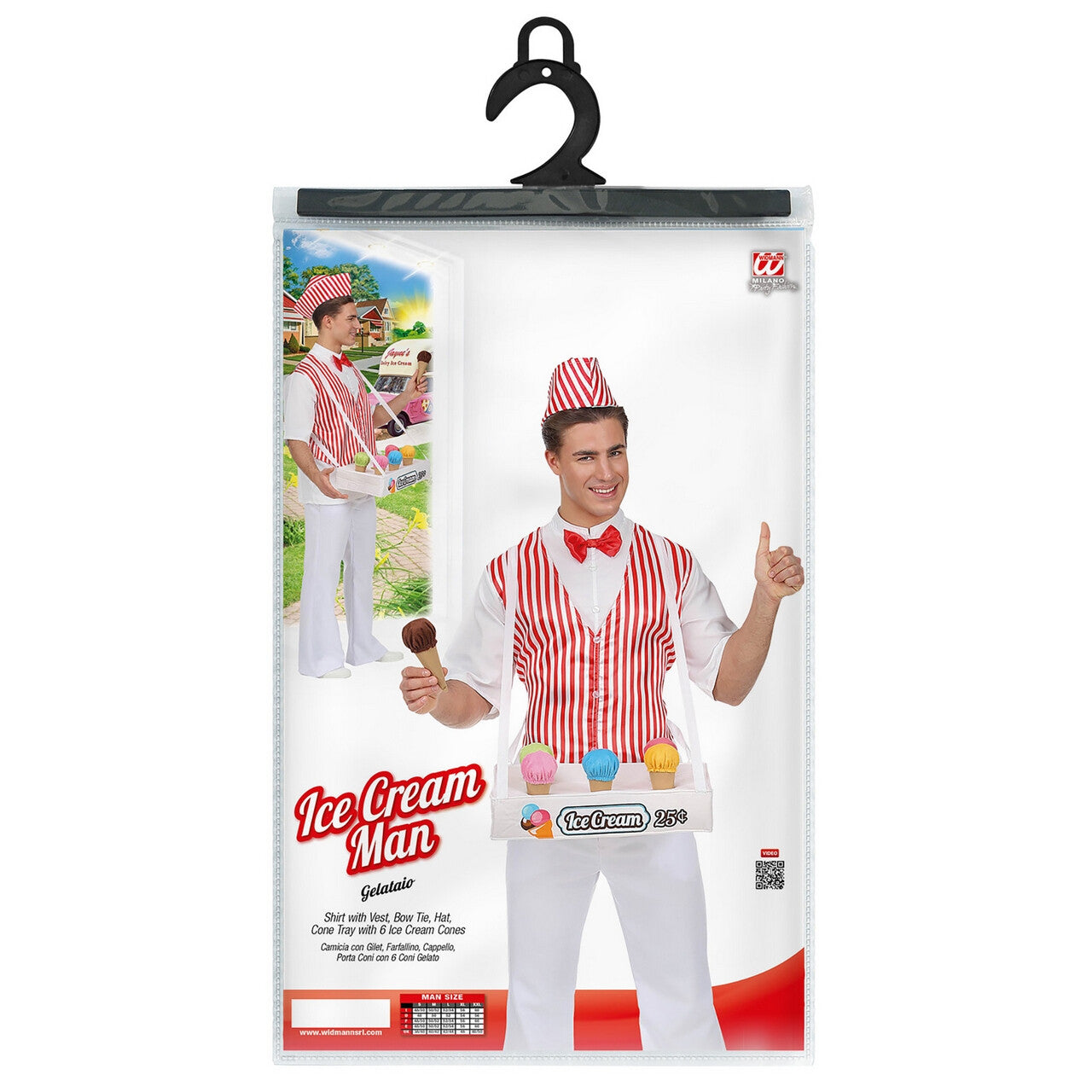 Op deze afbeelding zie je een Kostuums, van het merk Widmann. IJsco Man Italiaans IJs Kostuum