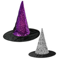Chapeau De Sorcière Réversible Violet Et Argent