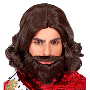 Op deze afbeelding zie je een Accessoires, van het merk Widmann. Pruik Koning Middeleeuwen Met Baard