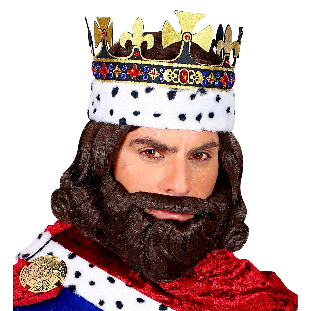 Op deze afbeelding zie je een Accessoires, van het merk Widmann. Pruik Koning Middeleeuwen Met Baard