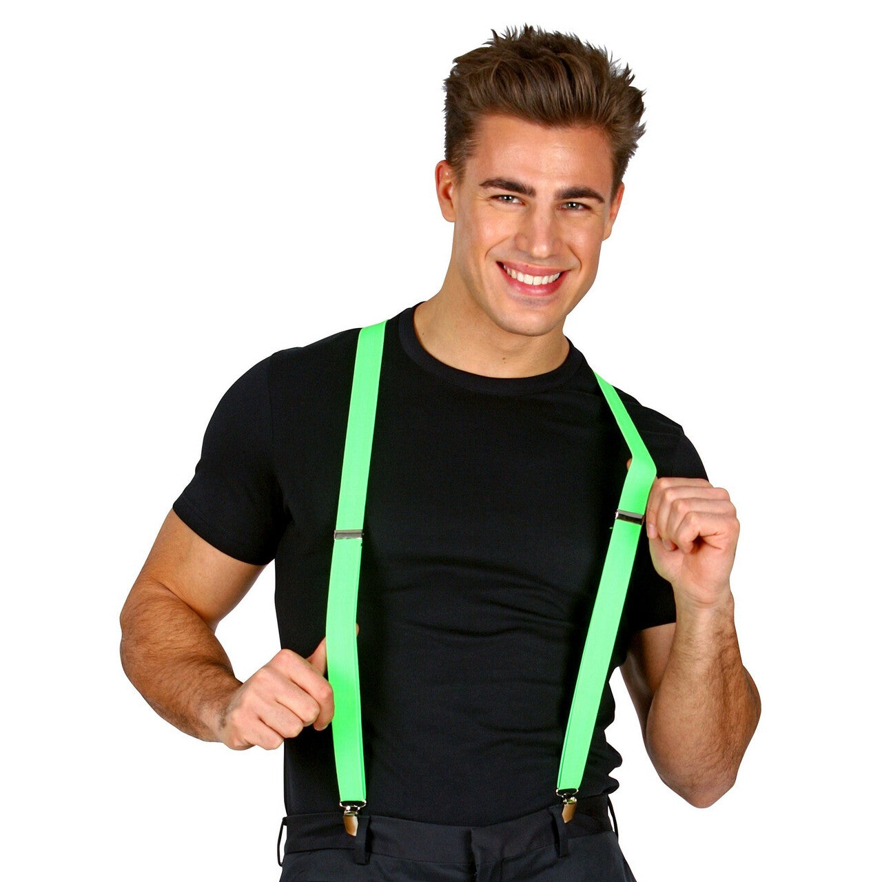 Op deze afbeelding zie je een Accessoires, van het merk Widmann. Bretels Neon Groen