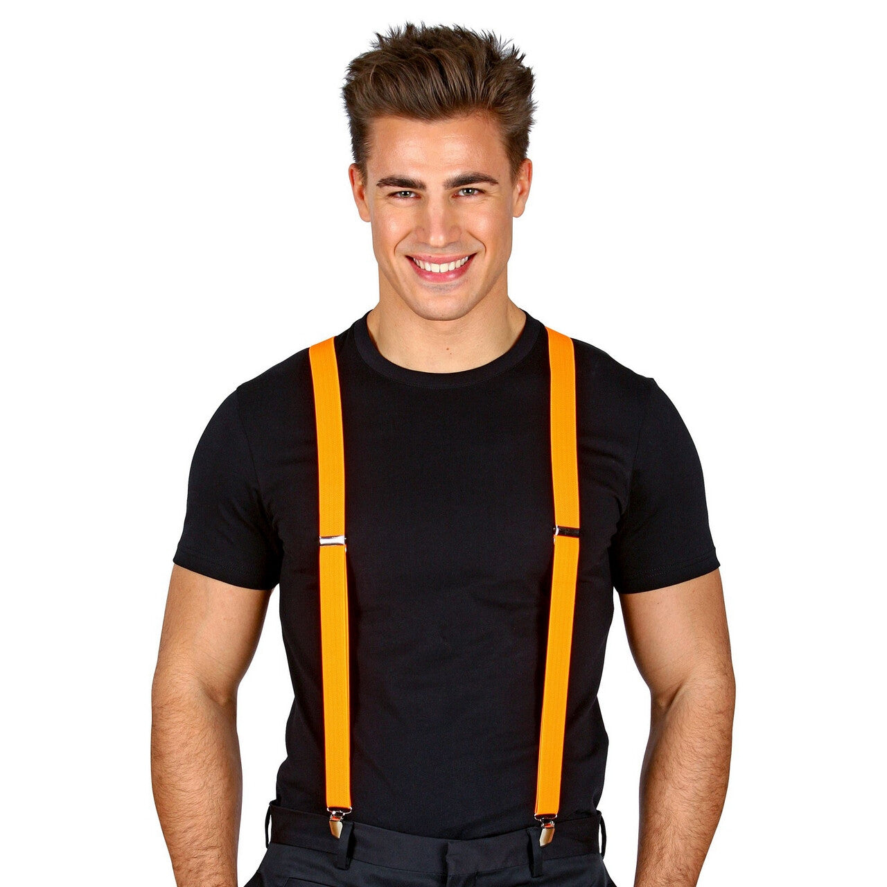 Op deze afbeelding zie je een Accessoires, van het merk Widmann. Bretels Neon Oranje