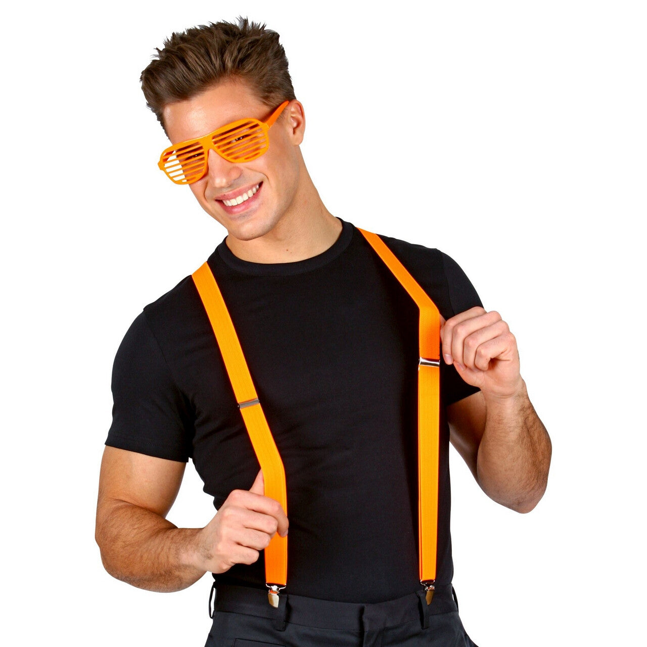 Op deze afbeelding zie je een Accessoires, van het merk Widmann. Bretels Neon Oranje