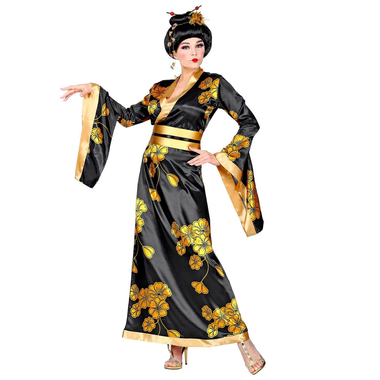 Op deze afbeelding zie je een Kostuums, van het merk Widmann. Li San Lotus Geisha China Vrouw Kostuum