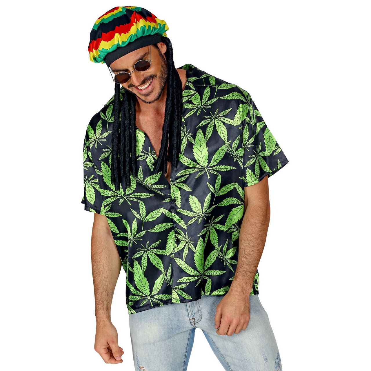 Op deze afbeelding zie je een Accessoires, van het merk Widmann. Rasta Muts Met Dreadlocks Ziggy