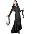 Langes Schwarzes Flatterkleid à La Morticia Addams Damenkostüm