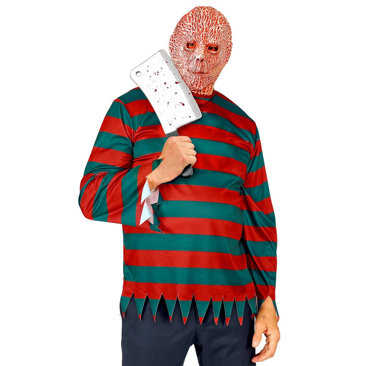 Op deze afbeelding zie je een Kostuums, van het merk Widmann. Gruwelijke Nachtmerrie Freddy Krueger Moordenaar Man