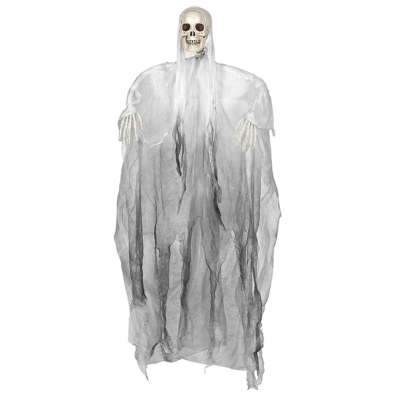 Op deze afbeelding zie je een Decoratie, van het merk Widmann. Witte Grim Reaper Spook 153 Centimeter