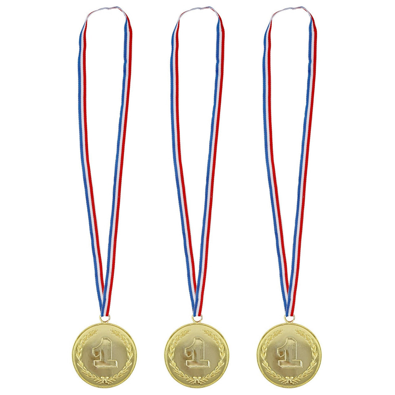 Op deze afbeelding zie je een Accessoires, van het merk Widmann. Set Van 3 Gouden Medailles Wereldkampioenschappen