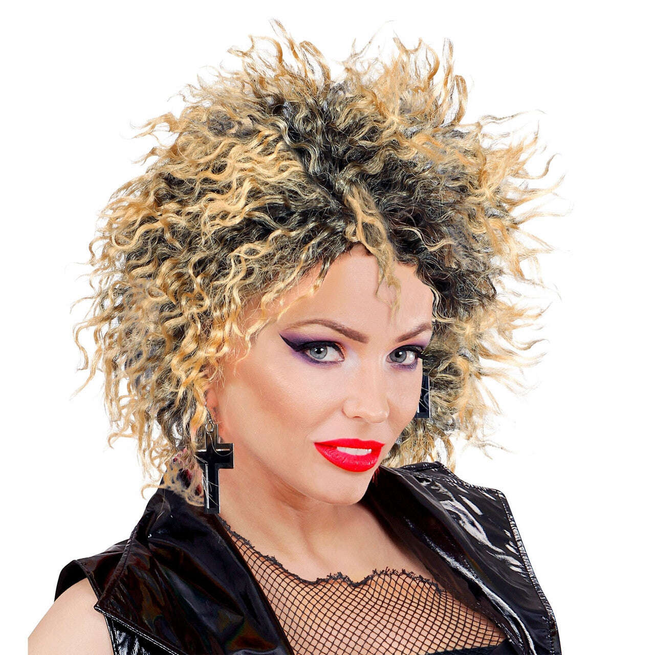 Op deze afbeelding zie je een Accessoires, van het merk Widmann. Pruik Jaren 80 Popster Madonna