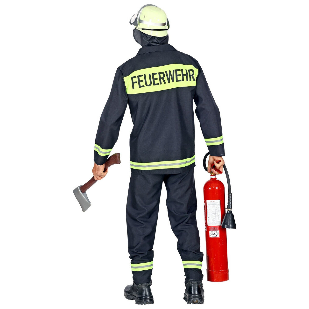 Op deze afbeelding zie je een Kostuums, van het merk Widmann. Brandweerman Feuerwehr Huizenhoge Vlammen Kostuum