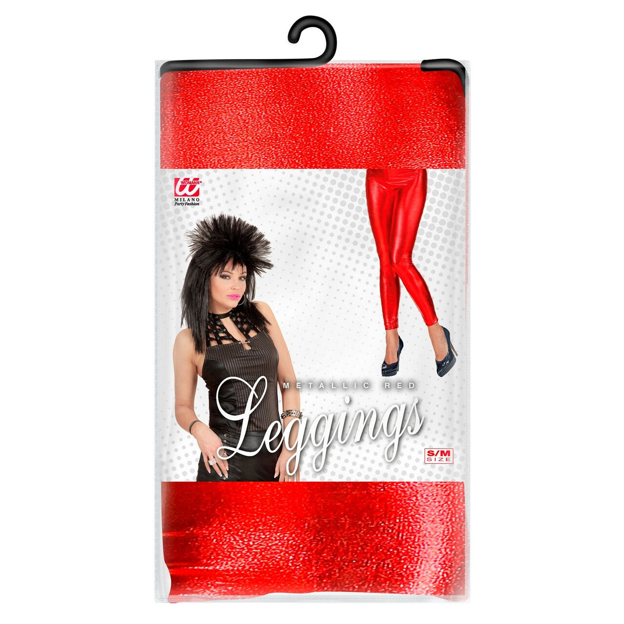 Op deze afbeelding zie je een Accessoires, van het merk Widmann. Metallic Rode Legging Mandy