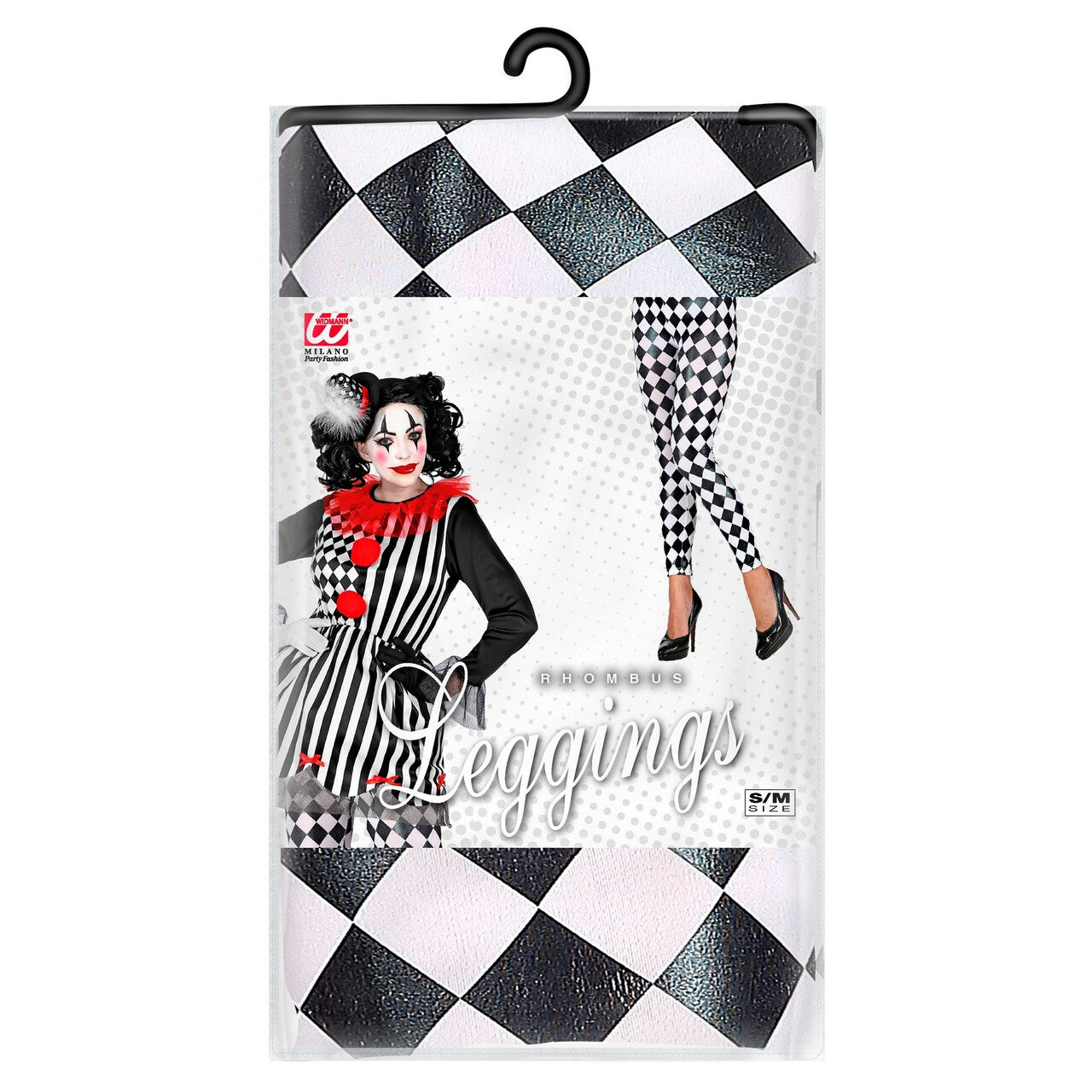 Op deze afbeelding zie je een Accessoires, van het merk Widmann. Harlekijn Legging Zwart Witte Ruit