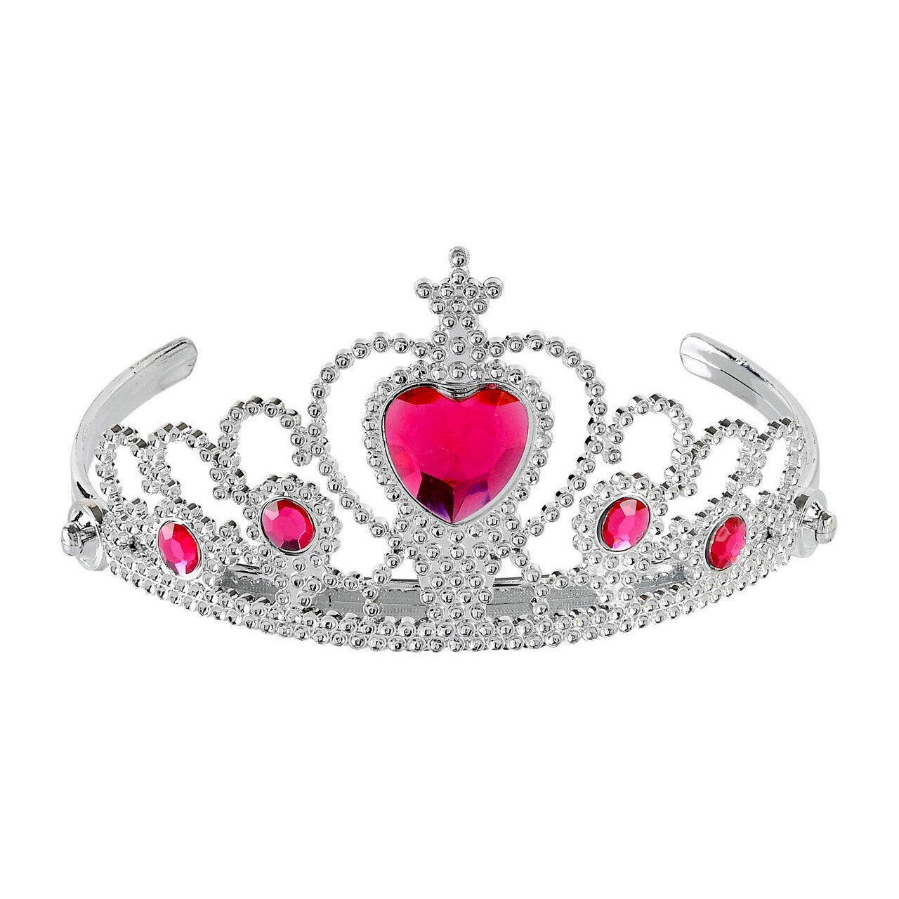 Op deze afbeelding zie je een Accessoires, van het merk Widmann. Zilveren Tiara Met Roze Steentjes Prinses