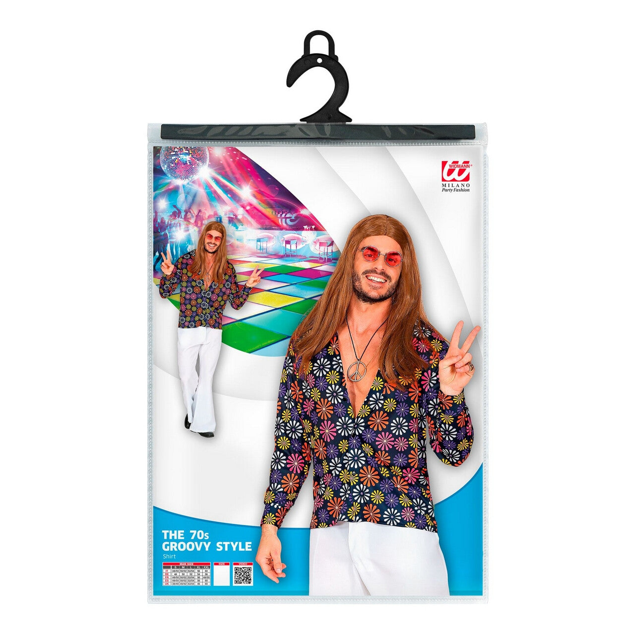 Op deze afbeelding zie je een Kostuums, van het merk Widmann. Shirt Vol Madeliefjes Hippie Man