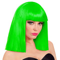 Perruque Showgirl Cheveux Raides Vert Néon