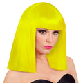 Perruque Showgirl Cheveux Lisses Jaune Néon