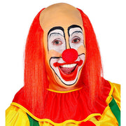 Op deze afbeelding zie je een Accessoires, van het merk Widmann. Kale Schedel Met Lang Rood Haar Clown