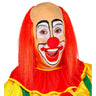 Crâne Chauve Avec Longs Cheveux Rouges Clown