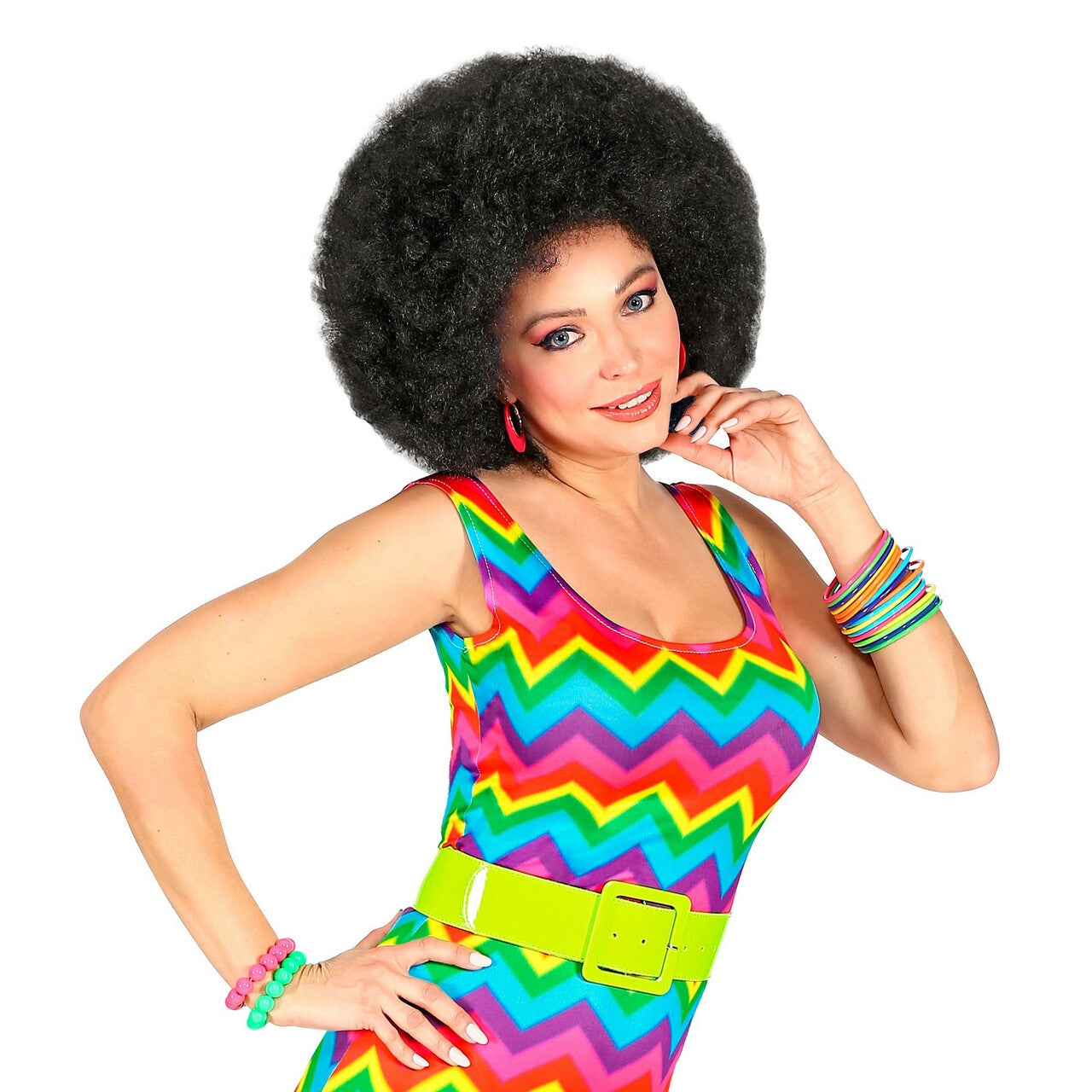 Op deze afbeelding zie je een Accessoires, van het merk Widmann. Neon Gele Riem Vinyl