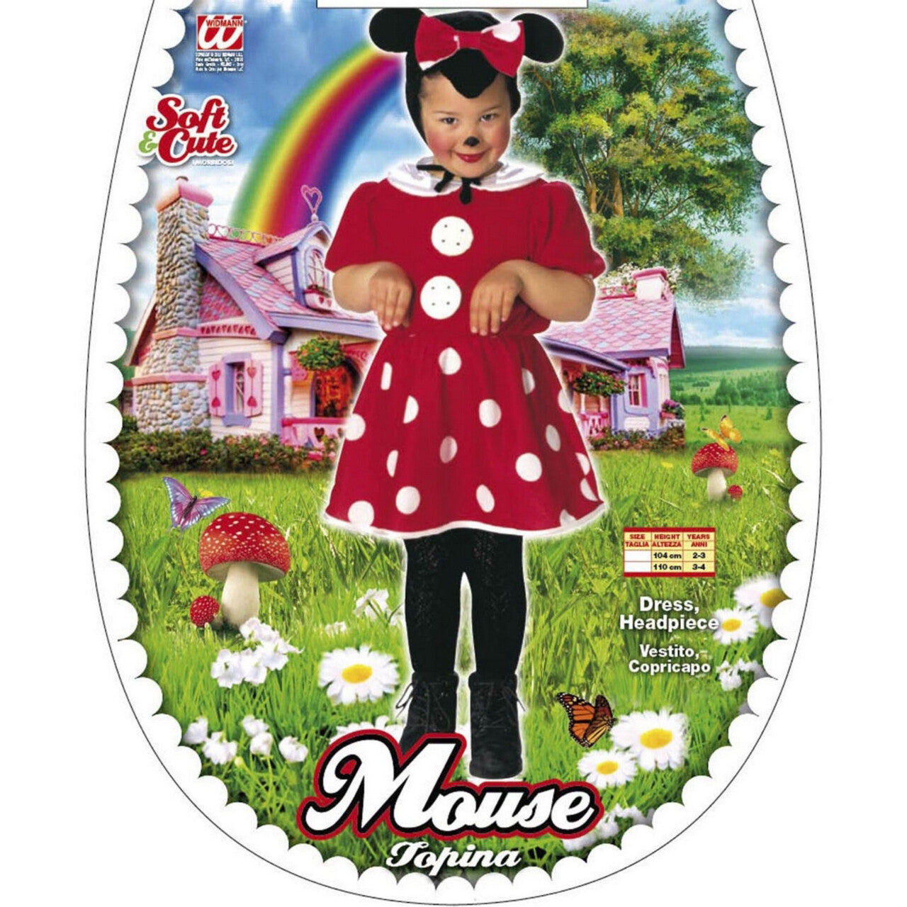 Op deze afbeelding zie je een Kostuums, van het merk Widmann. Beroemde Tekenfilm Muis Minnie Meisje Kostuum