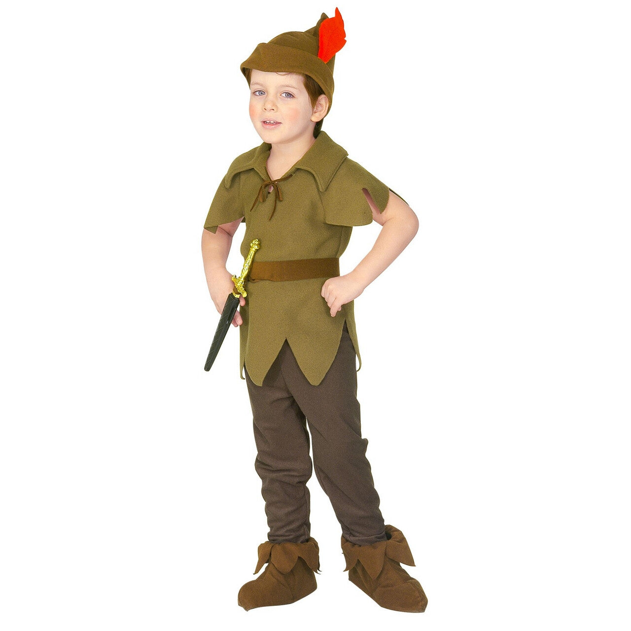 Op deze afbeelding zie je een Kostuums, van het merk Widmann. Nooitgedacht Toch Gekregen Peter Pan Kind Kostuum