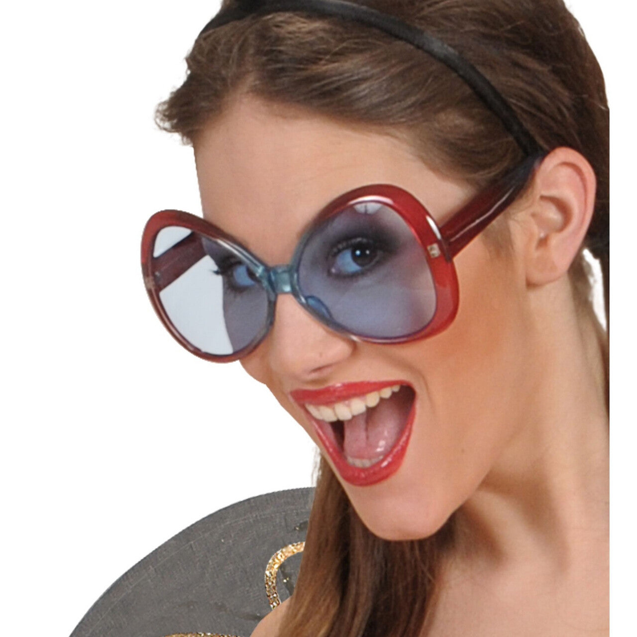 Op deze afbeelding zie je een Accessoires, van het merk Widmann. Bril Sugarbabe Rood Blauw