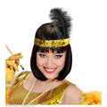 Bandeau Années 20 à Paillettes Avec Plume Or