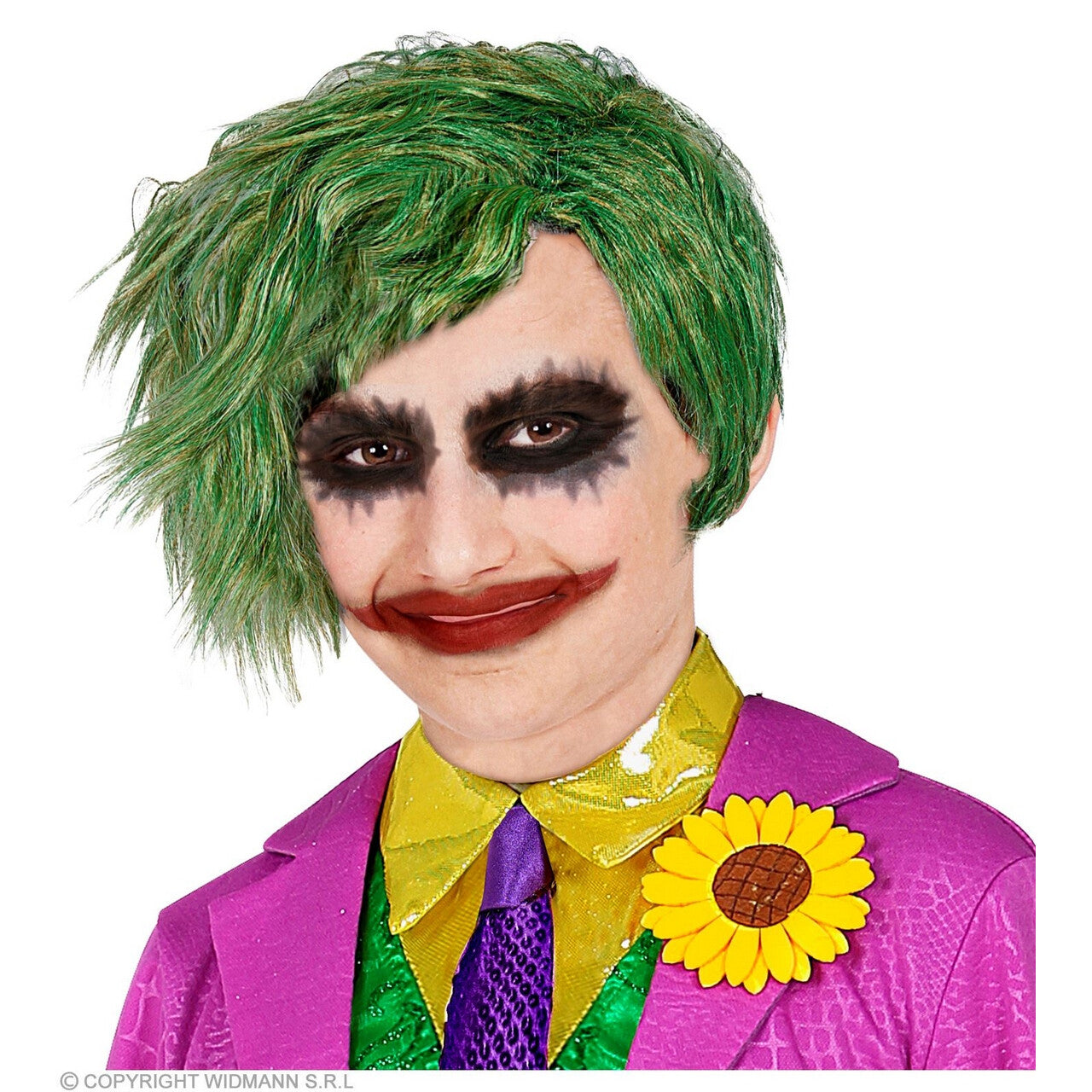 Op deze afbeelding zie je een Accessoires, van het merk Widmann. No Joke Joker Pruik Kind