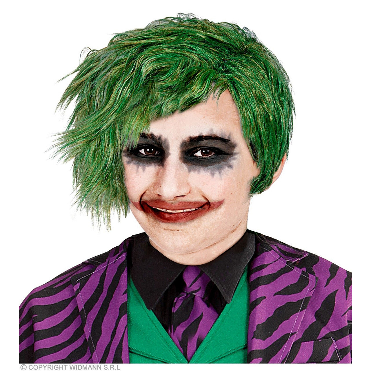 Op deze afbeelding zie je een Accessoires, van het merk Widmann. No Joke Joker Pruik Kind