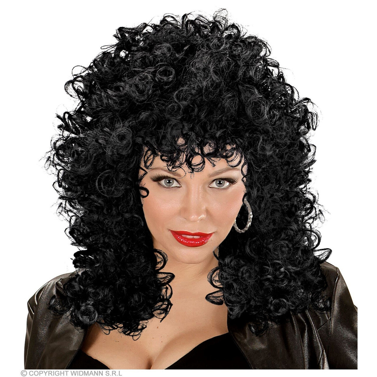 Op deze afbeelding zie je een Accessoires, van het merk Widmann. Rock Chick Jaren 80 Pruik Zwart Slashy Sassy