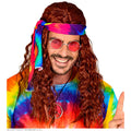 Perruque Hippie Avec Bandeau Tie-Dye Marron