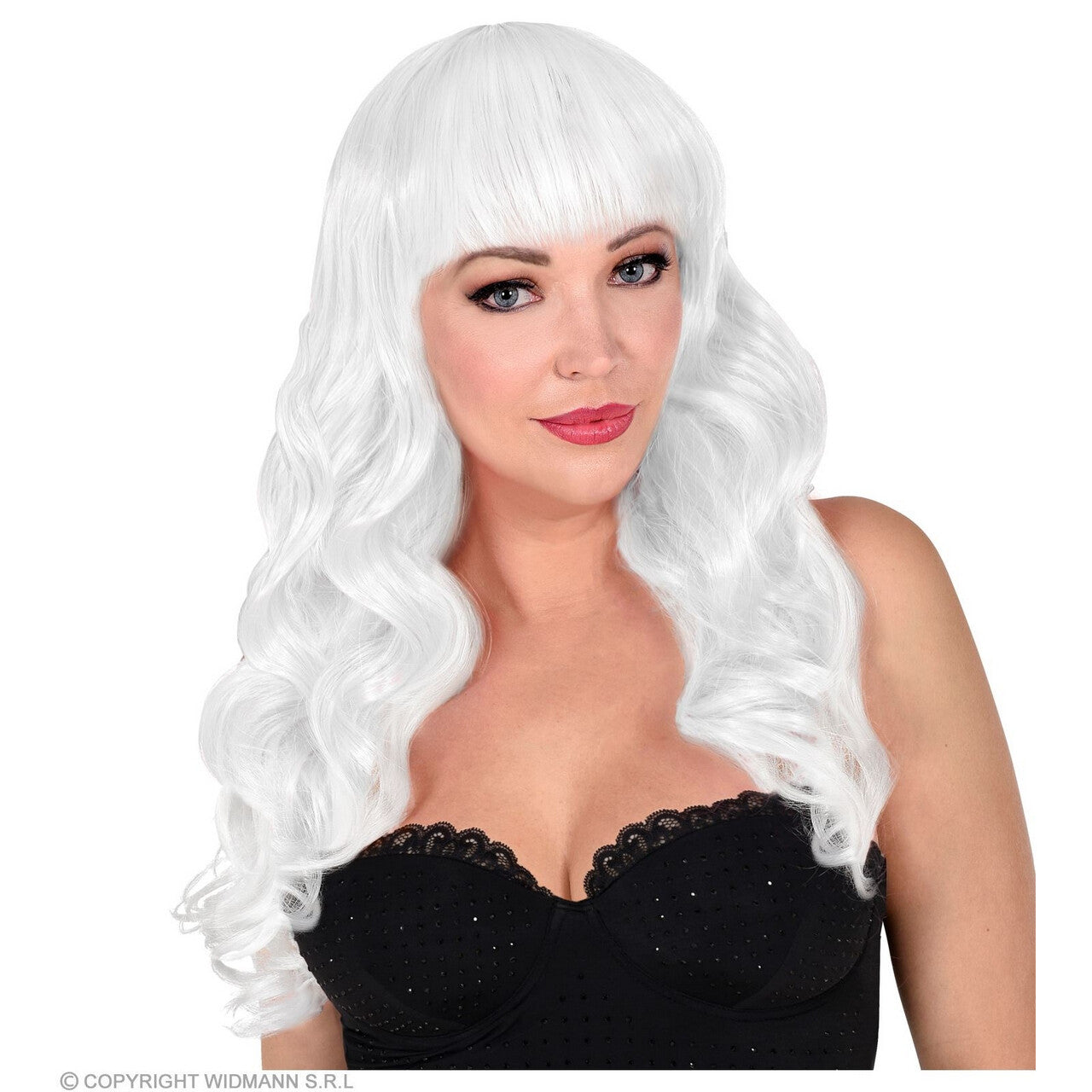 Op deze afbeelding zie je een Accessoires, van het merk Widmann. Pruik Bella Von Angelica, Wit
