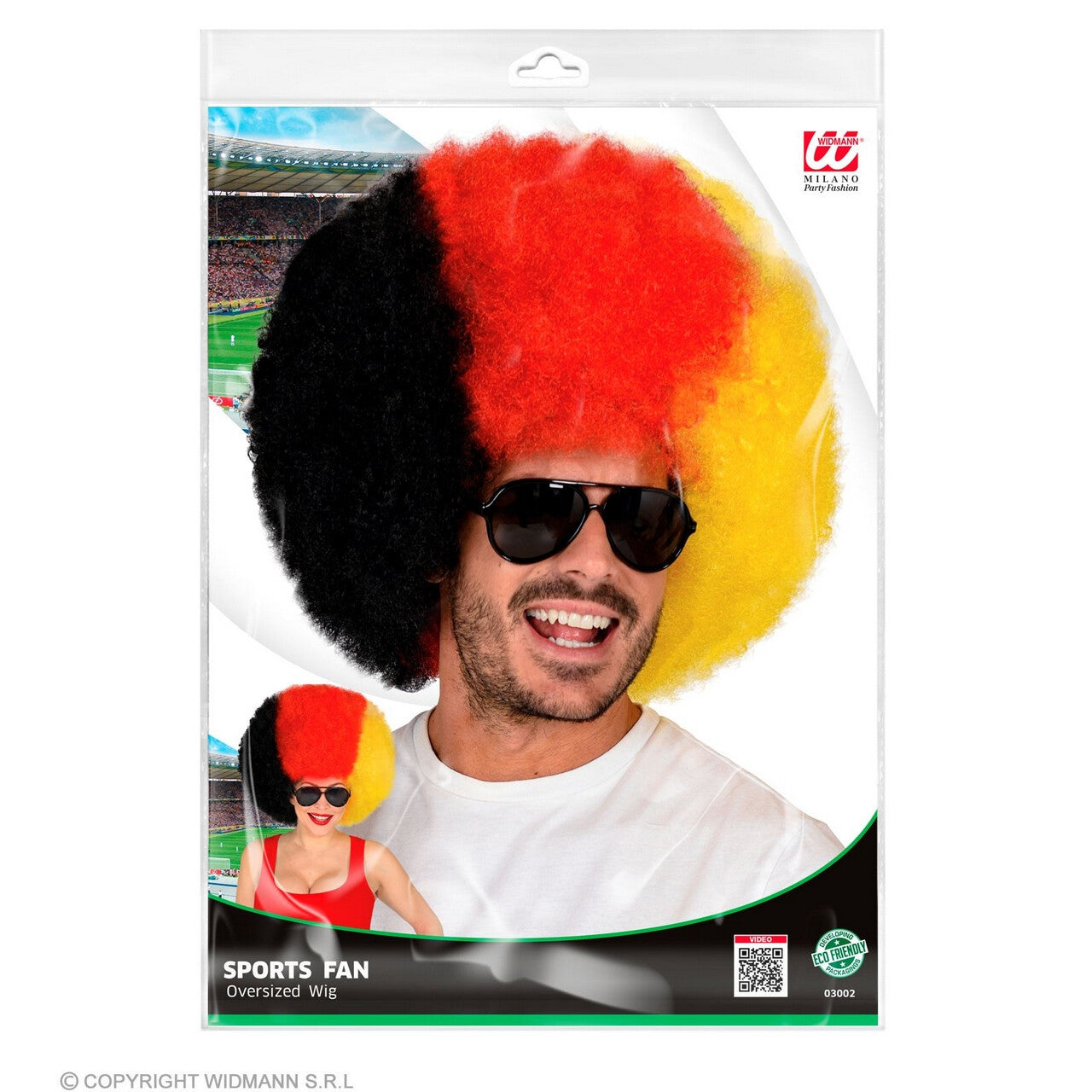 Op deze afbeelding zie je een Accessoires, van het merk Widmann. Super Afro Pruik Duitsland