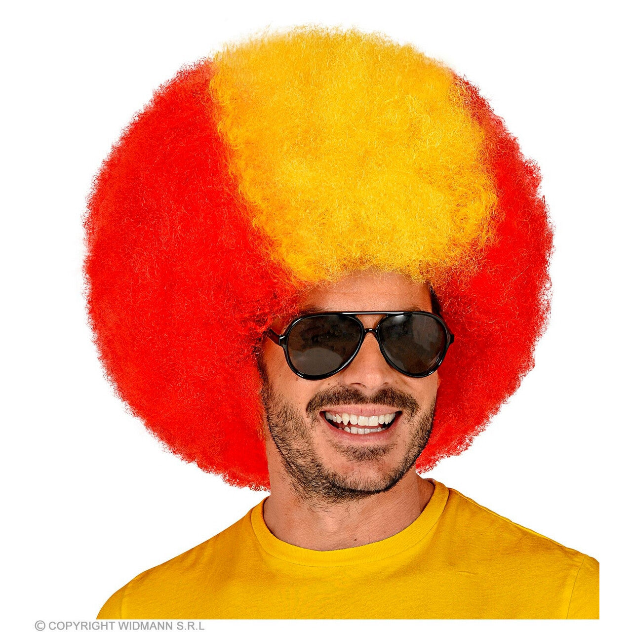 Op deze afbeelding zie je een Accessoires, van het merk Widmann. Super Afro Pruik Spanje