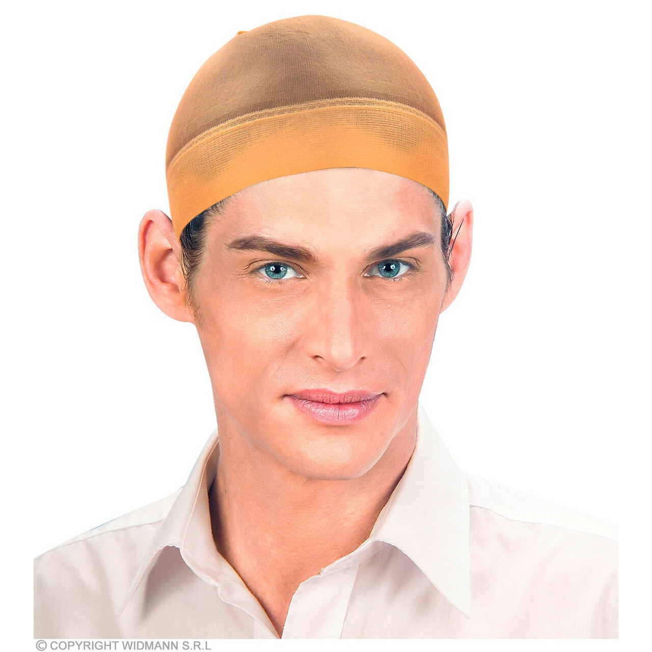 Op deze afbeelding zie je een Accessoires, van het merk Widmann. Handig Pruikenkapje Beige