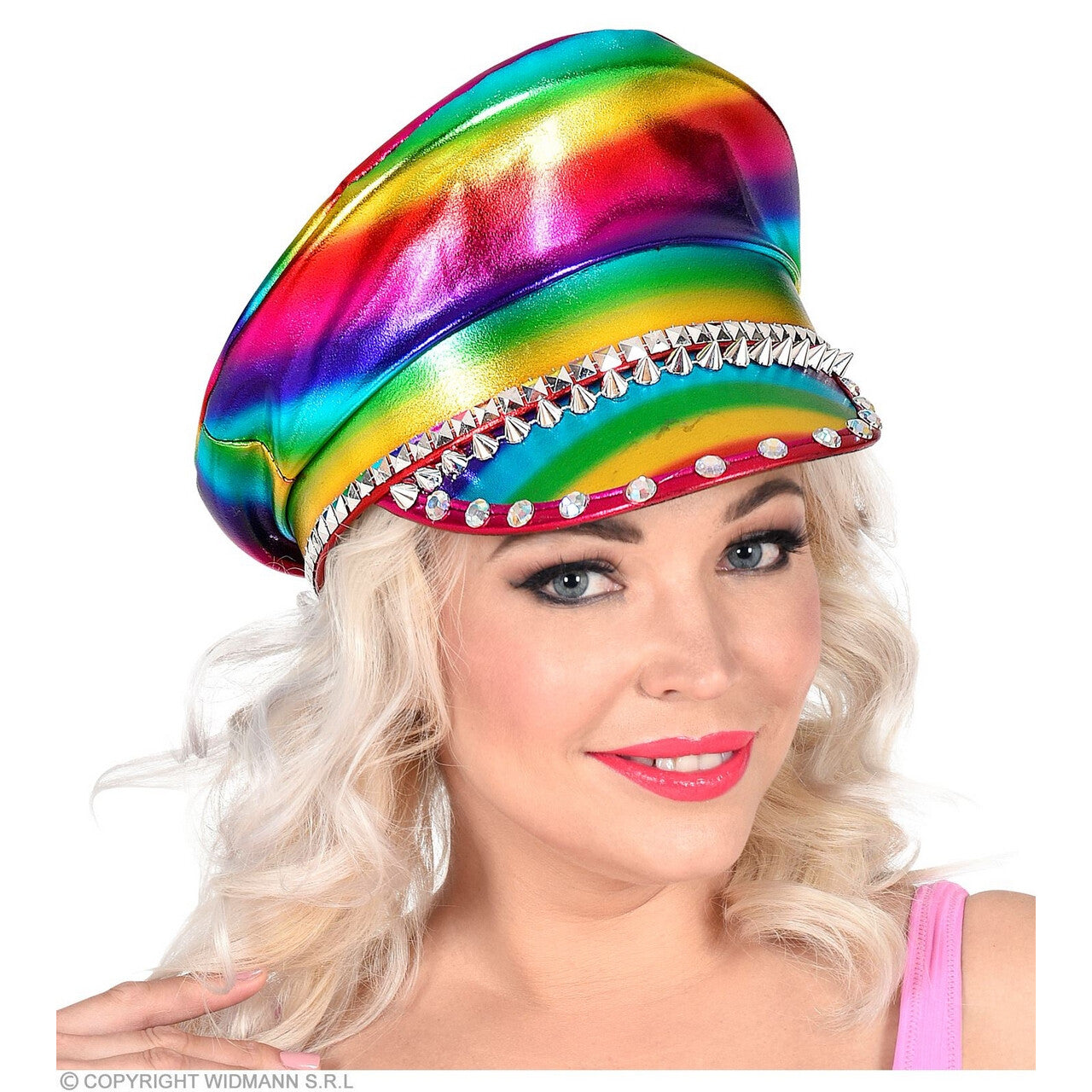 Op deze afbeelding zie je een Accessoires, van het merk Widmann. Race Naar De Regenboog Biker Pet