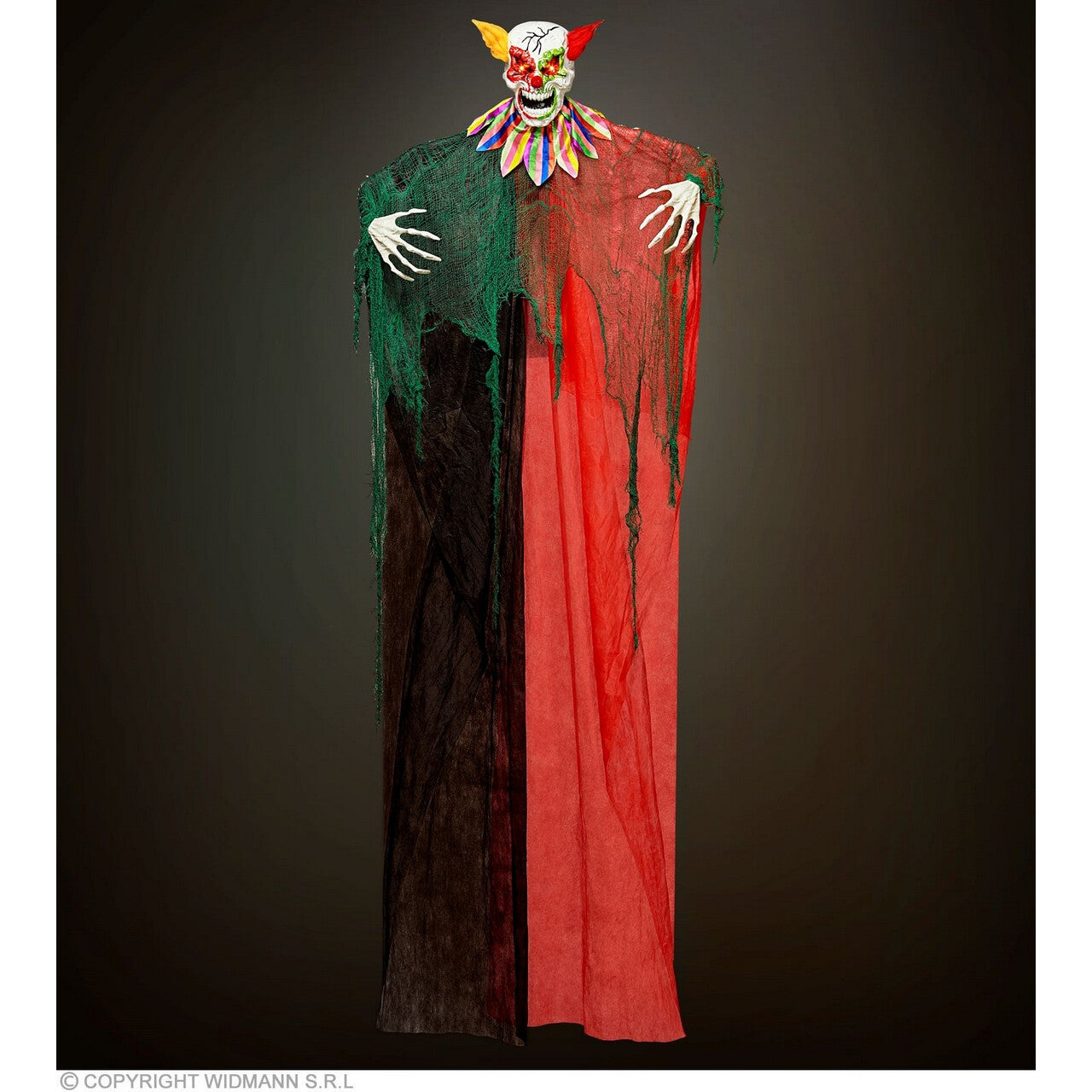 Op deze afbeelding zie je een Decoratie, van het merk Widmann. Mega Grote Ed De Enge Clown , 240 Centimeter