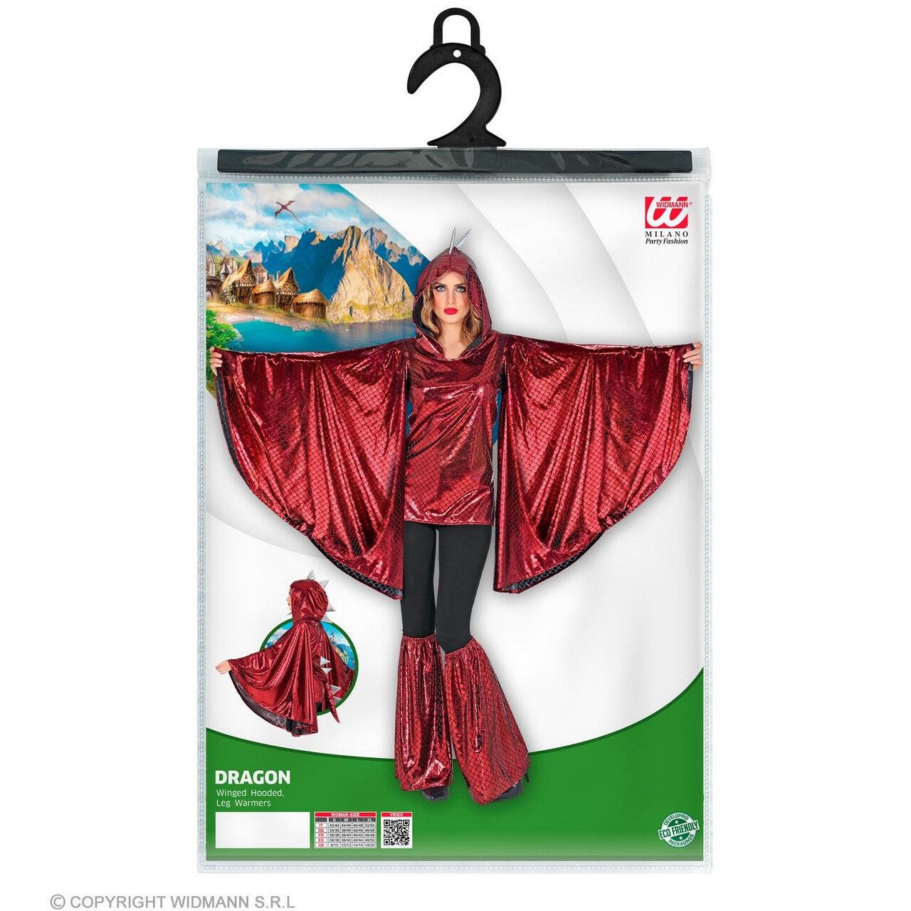 Op deze afbeelding zie je een Kostuums, van het merk Widmann. Verleidelijke Moederdraak Rood Vrouw Kostuum