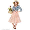 Knielange Tulle Rok Petticoat 65 Centimeter Antiek Rose Vrouw