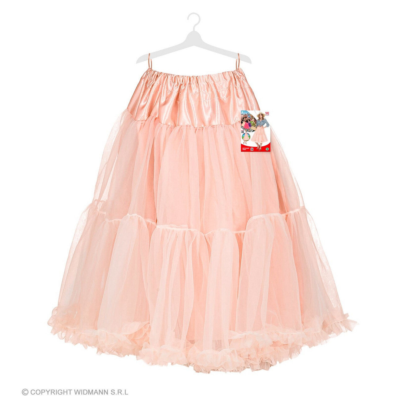 Op deze afbeelding zie je een Kostuums, van het merk Widmann. Knielange Tulle Rok Petticoat 65 Centimeter Antiek Rose Vrouw