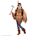 Traditionele Poncho Indiaan Met Franjes Kostuum