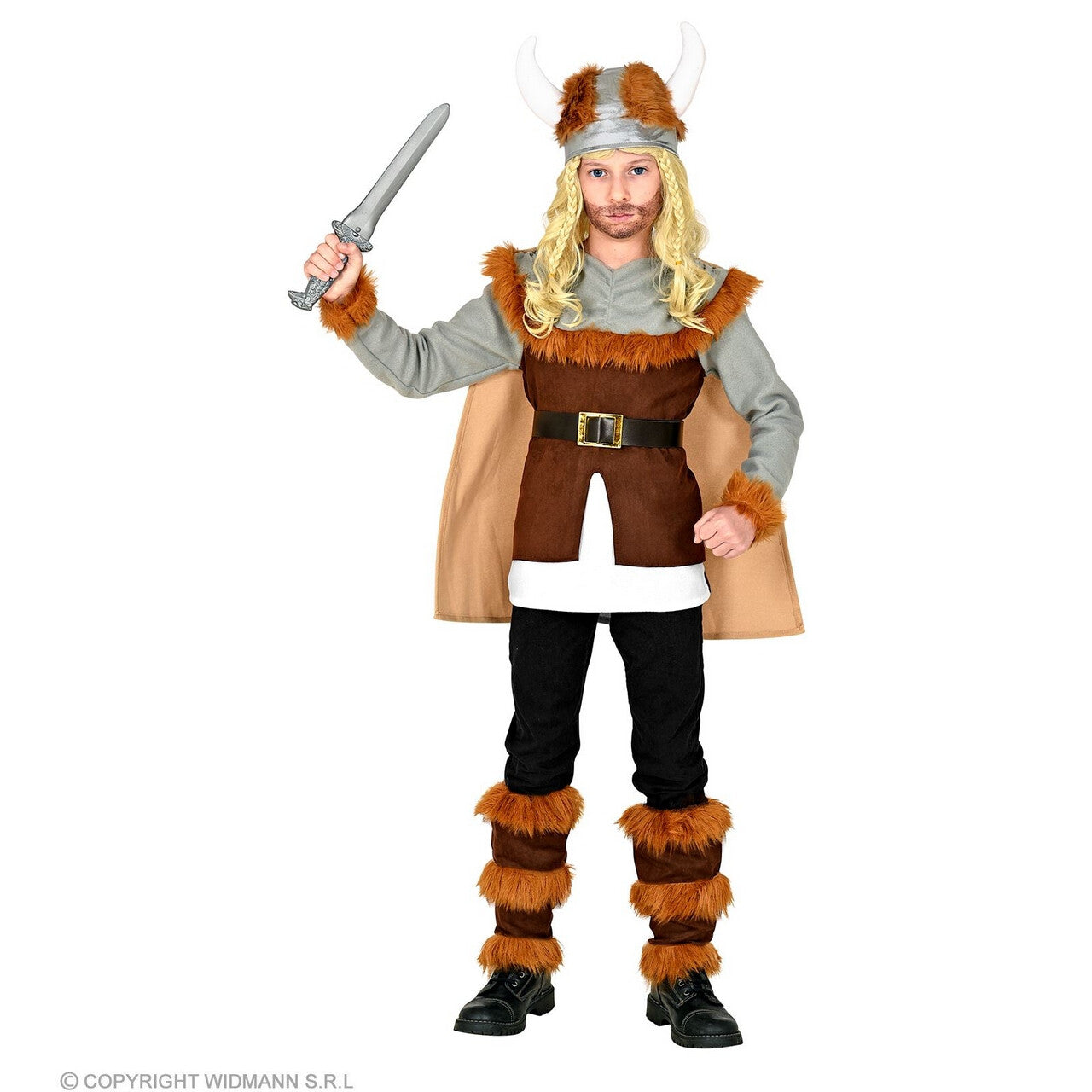 Op deze afbeelding zie je een Kostuums, van het merk Widmann. Ivaricus De Jonge Viking Jongen Kostuum