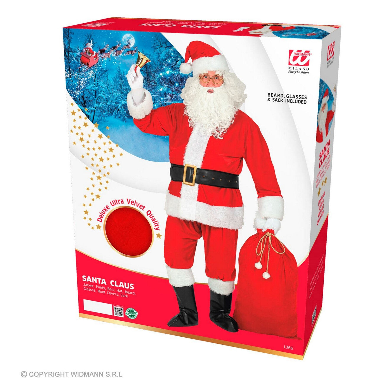 Op deze afbeelding zie je een Kostuums, van het merk Widmann. De Enige Echte Professionele Kerstman Compleet Kostuum