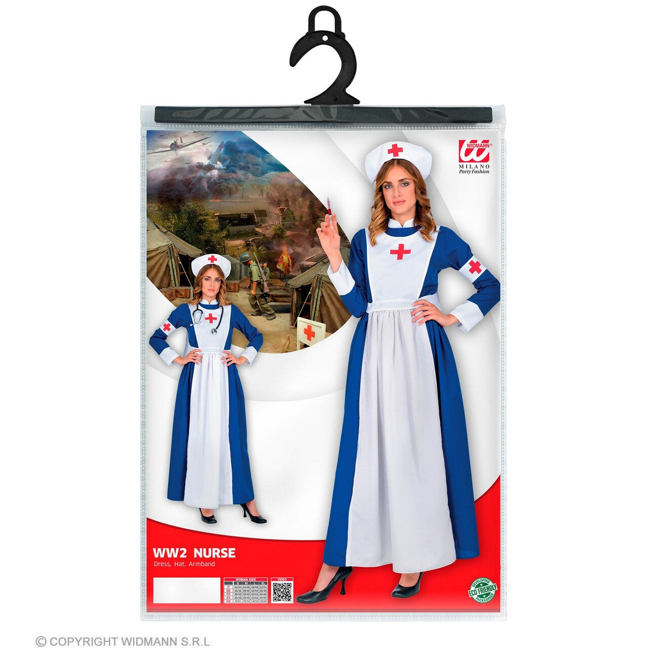 Op deze afbeelding zie je een Kostuums, van het merk Widmann. Traditionele Verpleegster Vrouw Kostuum